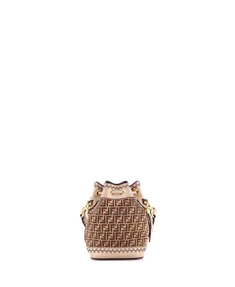Pre-Owned Fendi Mini Mon Tresor Bucket Bag Zucca Suede