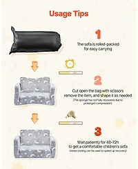 Sugift 2-in-1 Kids Sofa Glow in the Dark Convertible Toddler Chair and Lounger