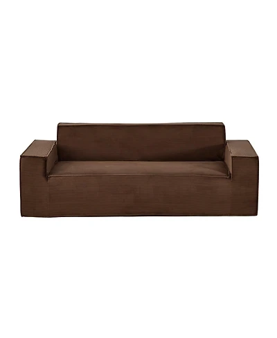 Sugift 3-Seater Sofa, 83-Inch No Assembly Corduroy Couch with Memory Foam