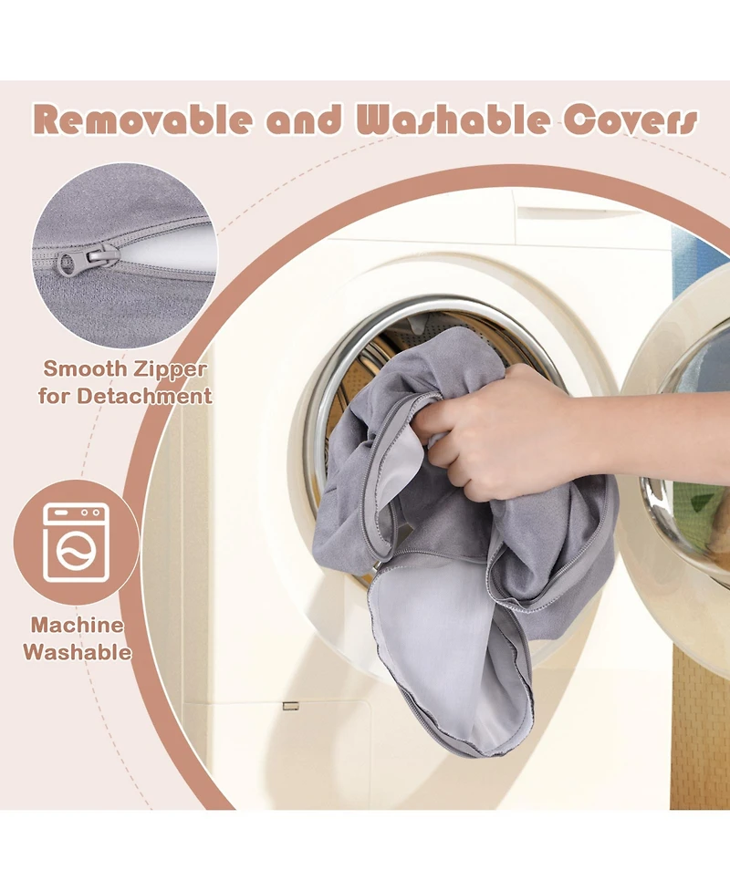 Sugift 8 Piece Modular Kids Play Couch with Soft Fabric Upholstery