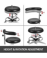 Sugift Medical Dental Stool, Pu Leather Chair, Adjustable Height for Dentist Office