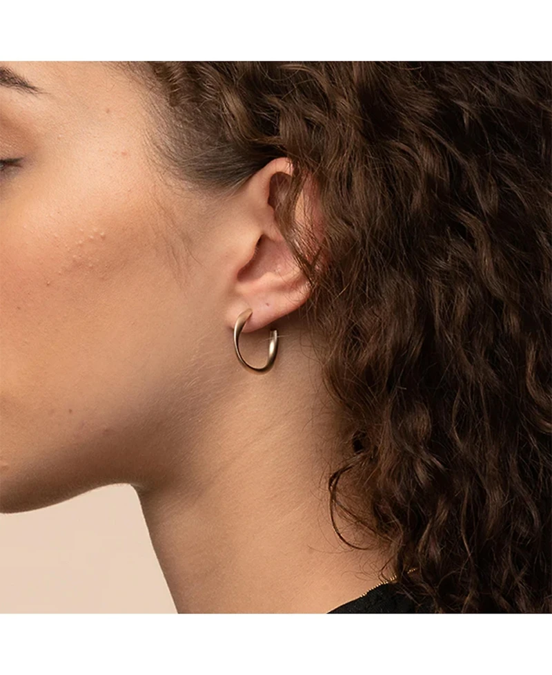 Bearfruit Jewelry Leslie Small Sculpted Oval Hoop Earrings Dainty Trendy