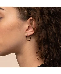 Bearfruit Jewelry Leslie Small Sculpted Oval Hoop Earrings Dainty Trendy