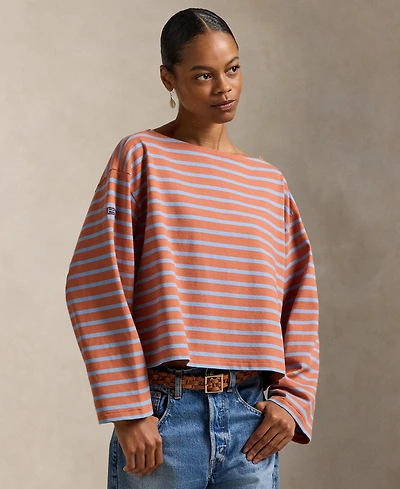 Polo Ralph Lauren Women's Striped Long-Sleeve Boat Neck T-Shirt