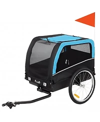 Zeus and Ruta Cat Bike Trailer with 20 Air Tires Quick Release Wheels Reflectors Flag Spacious Design Easy Setup