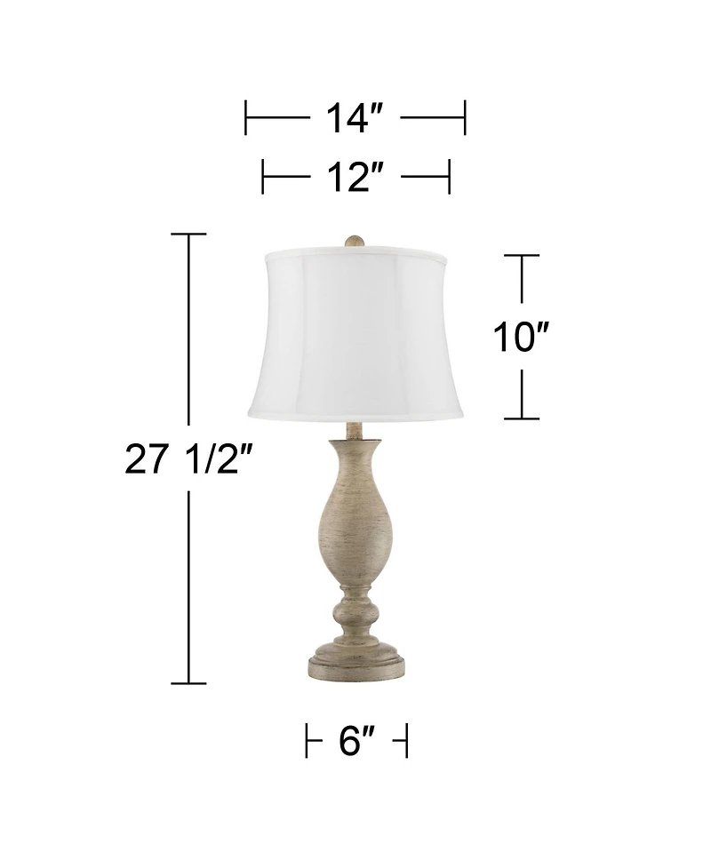 Regency Hill Serena Traditional Country Cottage Table Lamps 27 1/2" Tall Set of 2