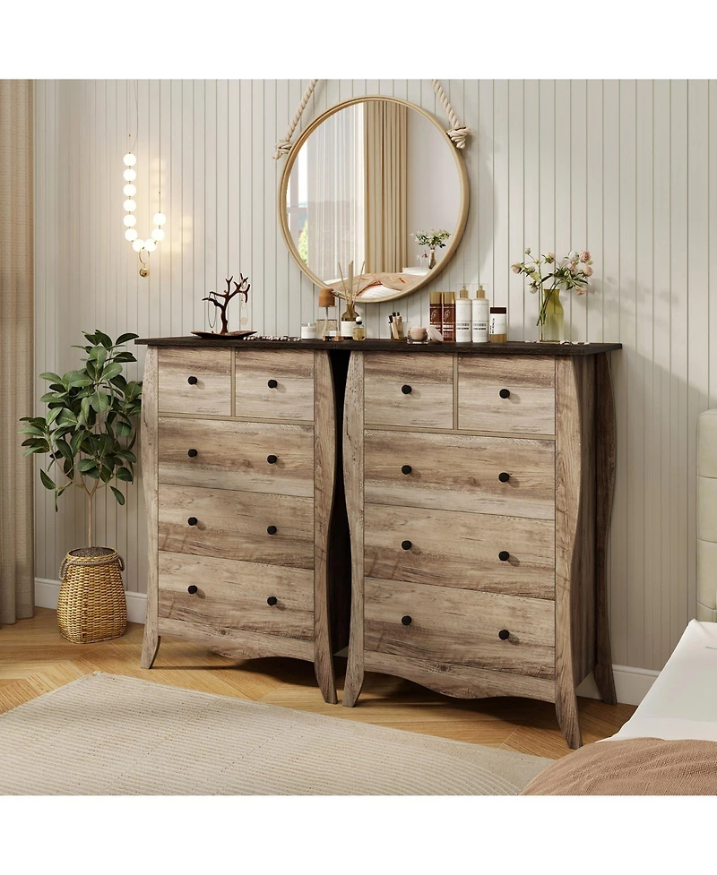 Slickblue 5 Drawer Closet Organizer with Fabric Bins and Anti-Tip Kit