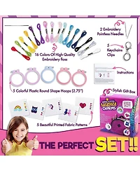 Gnuadz 5 kits Cross Stitch Backpack Charms Keychains Embroidery Kit Beginners Kids Needlepoint Craft