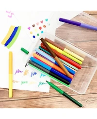 Gnuadz Clear Pencil Case Plastic Stackable Box School Classroom Supply