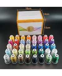 Gnuadz Polyester Embroidery Machine Thread Kit 40 Colors 500m Spool Universal Sewing