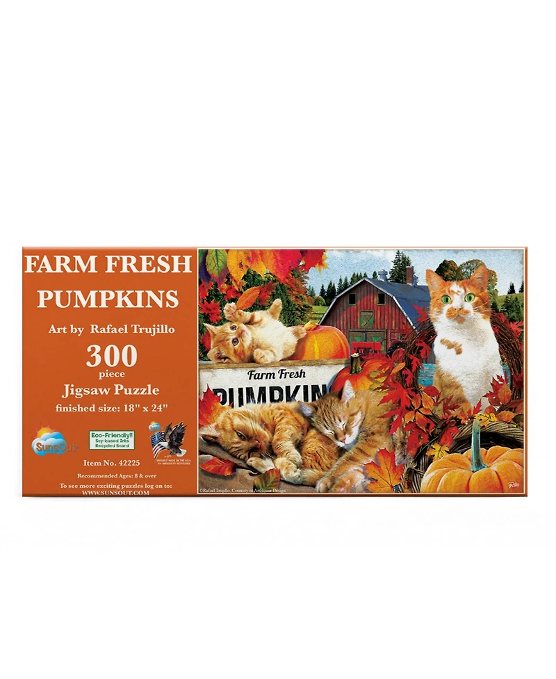 SunsOut Farm Fresh Pumpkins 300 piece Jigsaw Puzzle for Adults Halloween