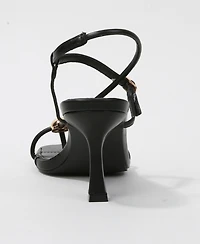 Berness Women's Hisako Dress Heeled Thong Sandal with Gold-Tone Detail