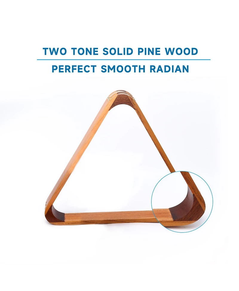Gse Games & Sports Expert Solid Wood 8 Ball Triangle and 9 Diamond Pool Racks for 2 1/4" Balls