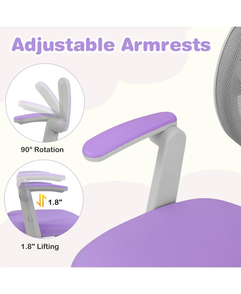 Gouun Adjustable Children Desk Chair with Y-Shaped Lumbar Support and Footrest