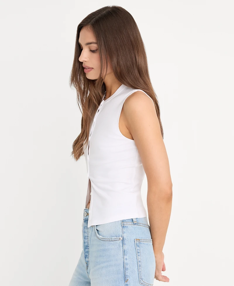 Good American Women's Button-Front Sleeveless Top, Regular & Plus
