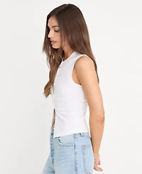 Good American Women's Button-Front Sleeveless Top, Regular & Plus