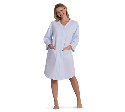 Miss Elaine Women's Long-Sleeve Quilted Knit Robe