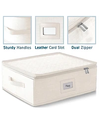 StorageBud Coffee Mug Storage, Quilted and Stackable Coffee Cup Storage Organizer for Service of 12, Mug Storage Box with Dividers