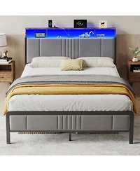 Sailvan Bed Frame Metal Platform Bed With Headboard Underbed Storage Ergonomic Headboard For Support No Box Spring Needed