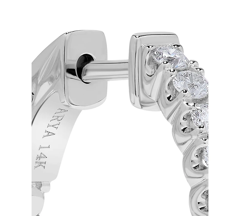 Diamond In-and-Out Hoop Earrings (3 ct. t.w.) in 14k White Gold