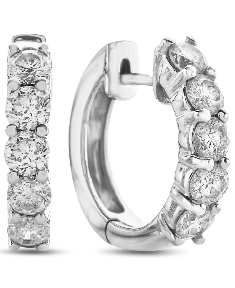 Diamond Hoop Earrings in 14k White Gold (1-1/2 ct. t.w.)