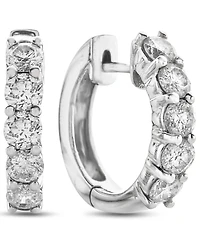 Diamond Hoop Earrings in 14k White Gold (1-1/2 ct. t.w.)
