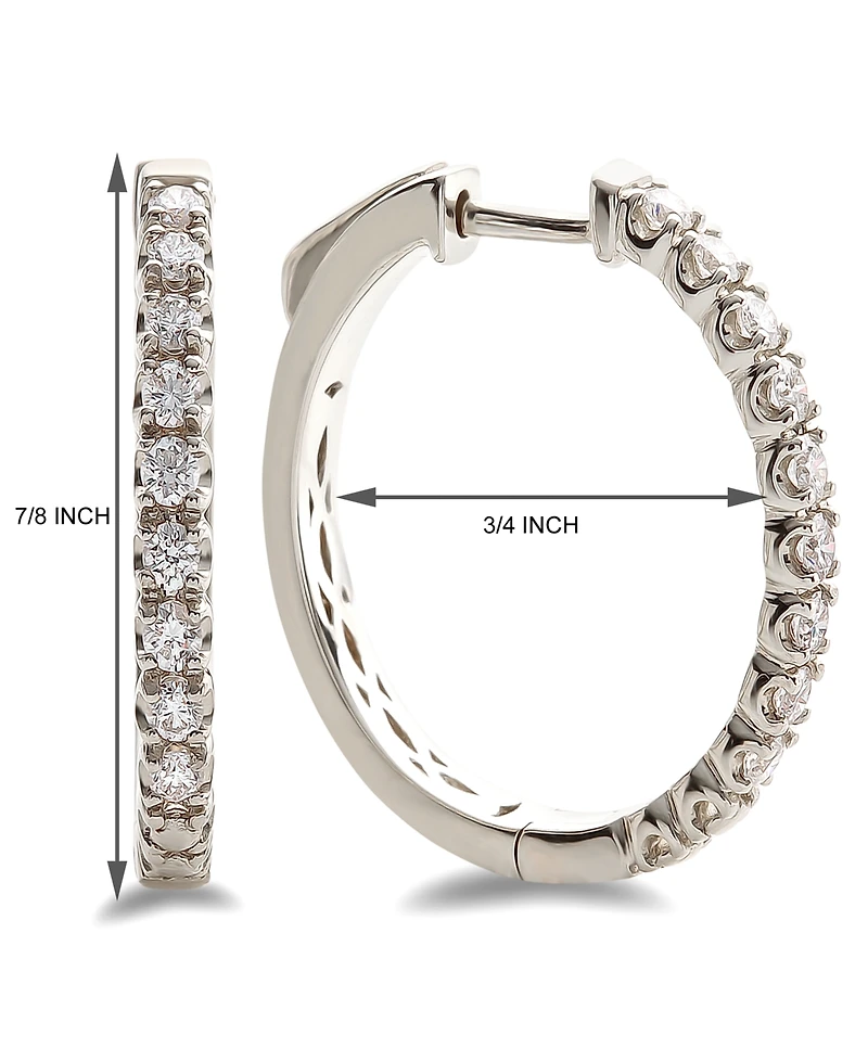 Diamond Hoop Earrings (5/8 ct. t.w.) in 14k White Gold