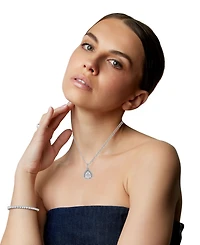 Diamond Teardrop Cluster Halo Pendant Necklace (5/8 ct. t.w.) in 14k Gold or 14K White Gold