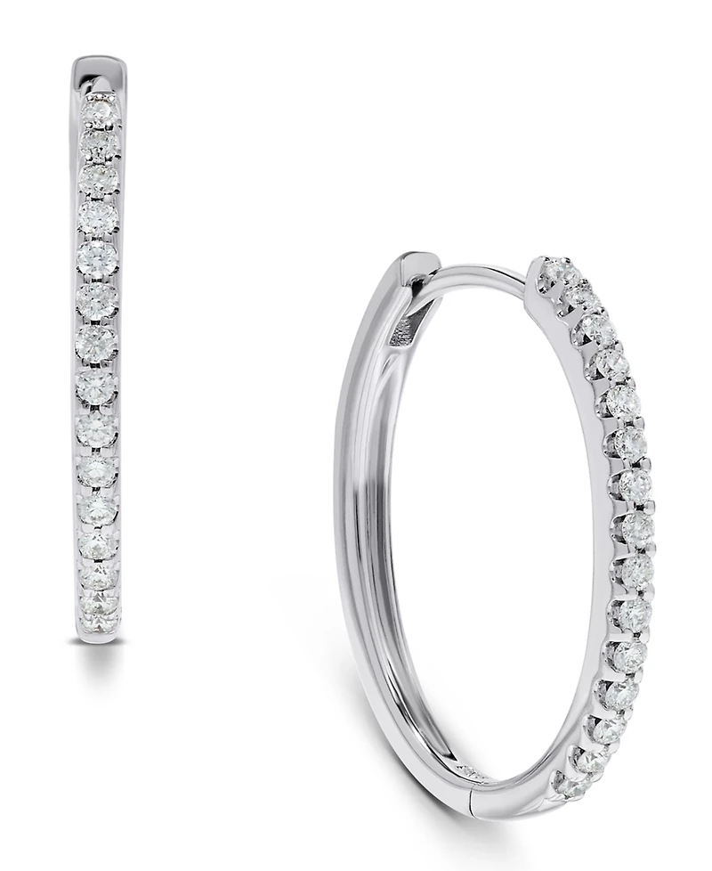 Diamond Hoop Earrings (1/3 ct. t.w.) in 14k White Gold