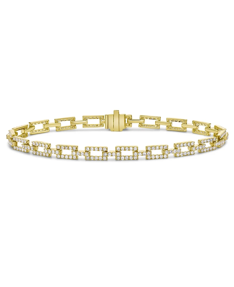 Diamond Square Link Bracelet (2 ct. t.w.) in 14k Gold or 14k White Gold