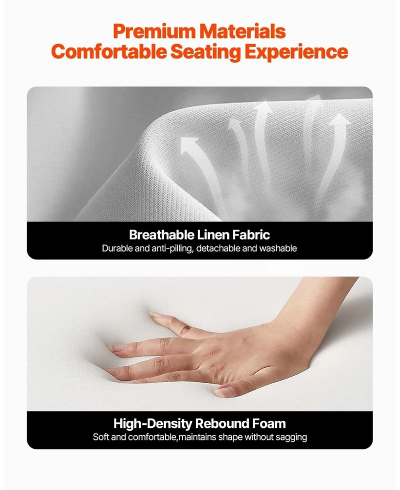 Sugift Accent Chair, Mid Century Modern Armchair, Solid Wood Frame, Linen Fabric