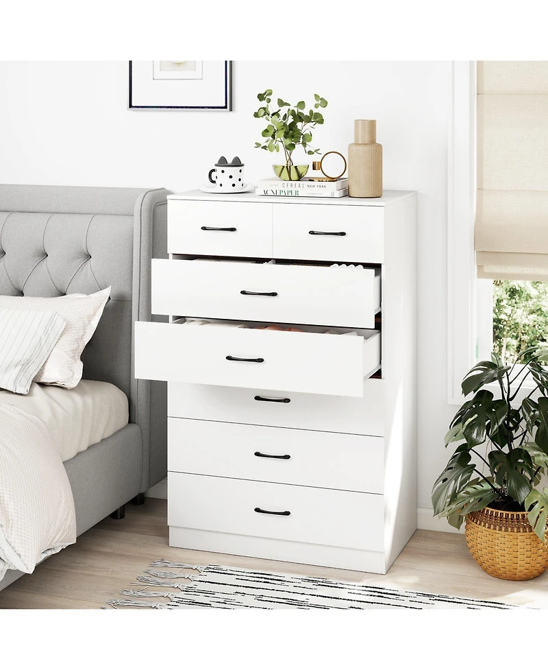 Slickblue Wooden Chest of Drawers with Anti-toppling Device and Metal Handles