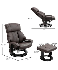 Boyel Living Massage Recliner Chair with Footstool 360degree(s) Swivel Manual Reclining Comfortable and Adjustable