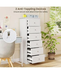 Gouun 6-Drawer Tall Chest Dresser for Bedroom Storage