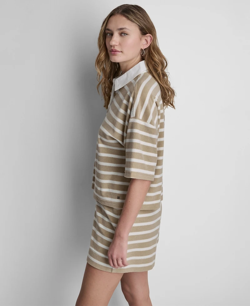 Dkny Jeans Women's Striped Polo T-Shirt
