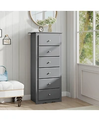 Gouun 6-Drawer Tall Chest Dresser for Bedroom Storage
