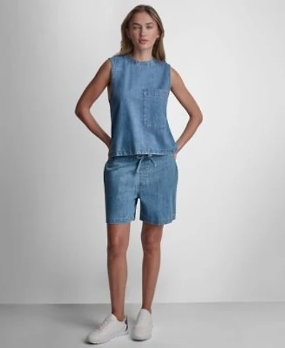 Dkny Jeans Womens A Line Sleeveless Top Mid Rise Flowy Relaxed Pull On Shorts