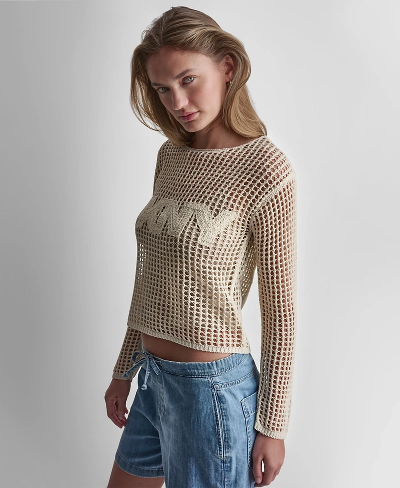 Dkny Jeans Women's Long-Sleeve Boat Neck Sweater