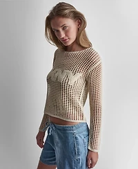 Dkny Jeans Women's Long-Sleeve Boat Neck Sweater