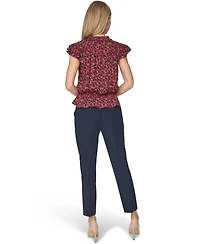 Tommy Hilfiger Women's Peplum Flutter-Sleeve Pull-On Blouse