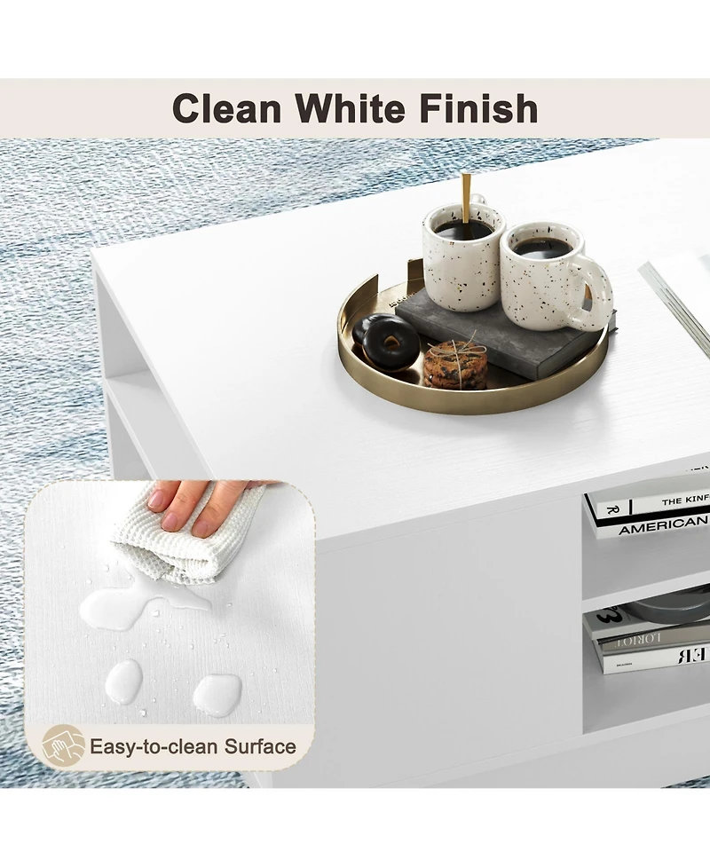 Slickblue 2 Tier Coffee Table with Open Storage Shelves