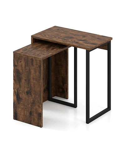 Slickblue Nesting Coffee Tables Set of 2 Stackable