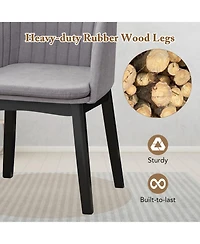 Slickblue Velvet Upholstered Dining Chair Set of 2 with Curved Backrest