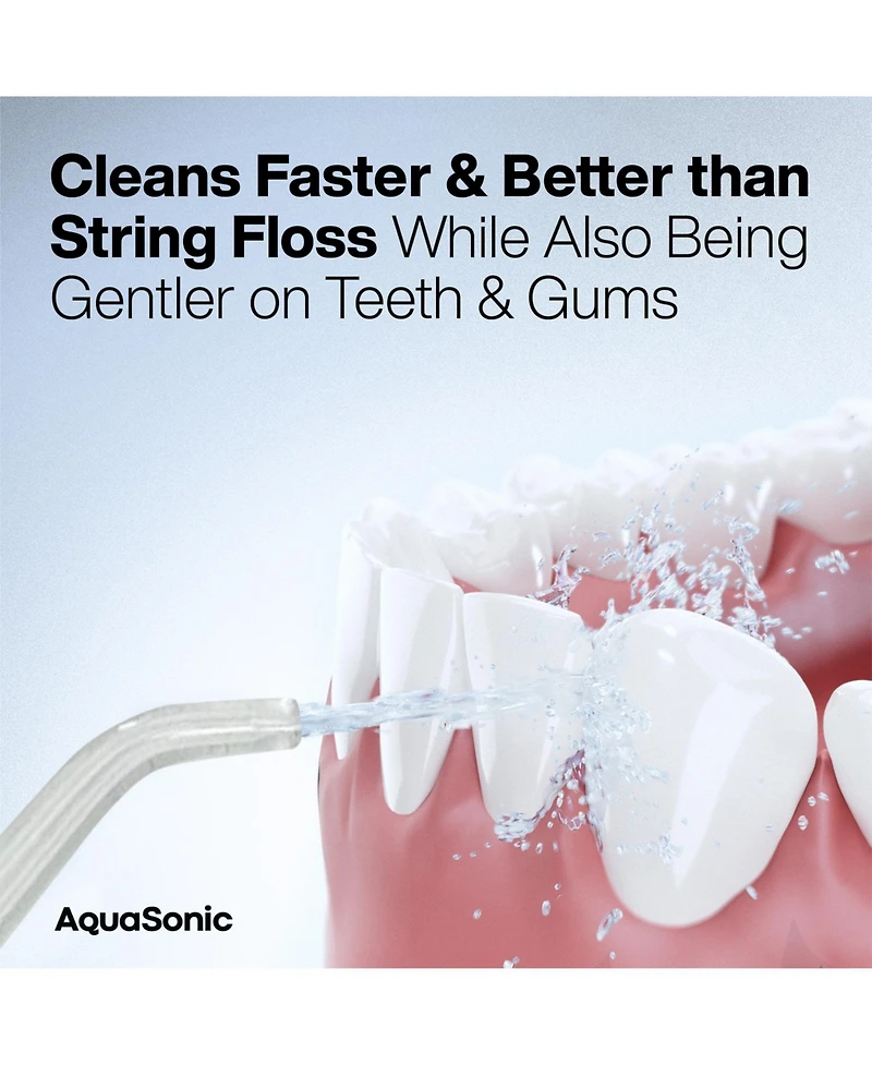 AquaSonic Elite Rechargeable Water Flosser - 300ml Tank, 4 Tips, Travel Bag