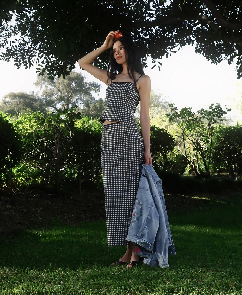 Avec Les Filles Women's Slim Fit Maxi Skirt