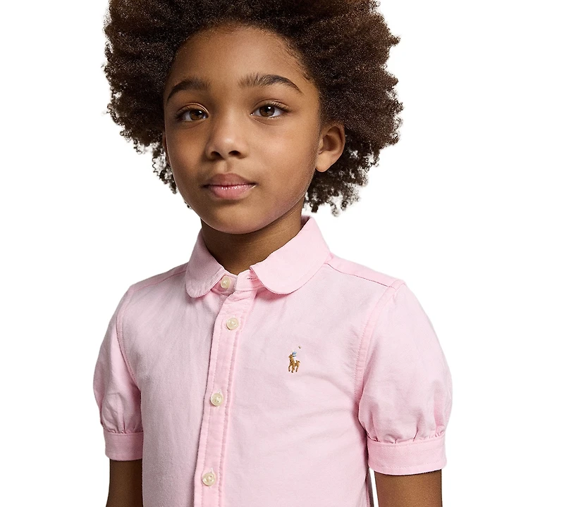 Polo Ralph Lauren Girls' 2T-6X Cotton Oxford Shirtdress