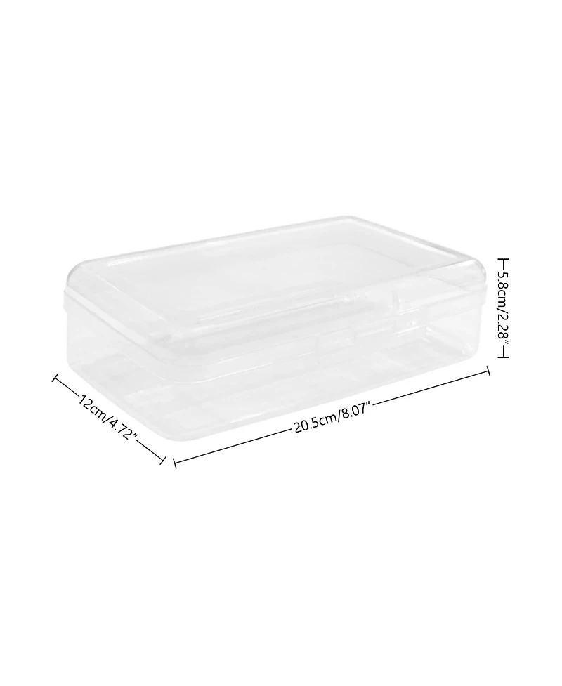 Gnuadz 4-pack Clear Plastic Pencil Box Stackable School Supply Case