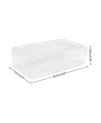 Gnuadz 4-pack Clear Plastic Pencil Box Stackable School Supply Case