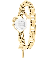 Coach Women's Iris Gold Tone Stainless Steel Charm Bracelet Watch, 22.5mm