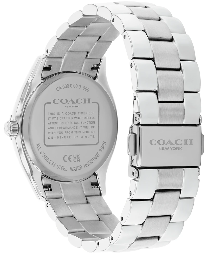 Coach Women's Brooks Silver Tone Stainless Steel Bracelet Watch, 34mm